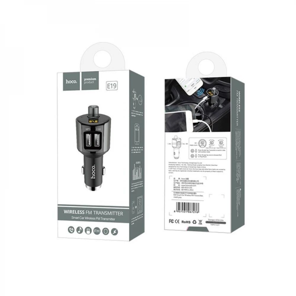 FM-модулятор Hoco E19 2USB 2.4A Wireless FM 10012013 фото