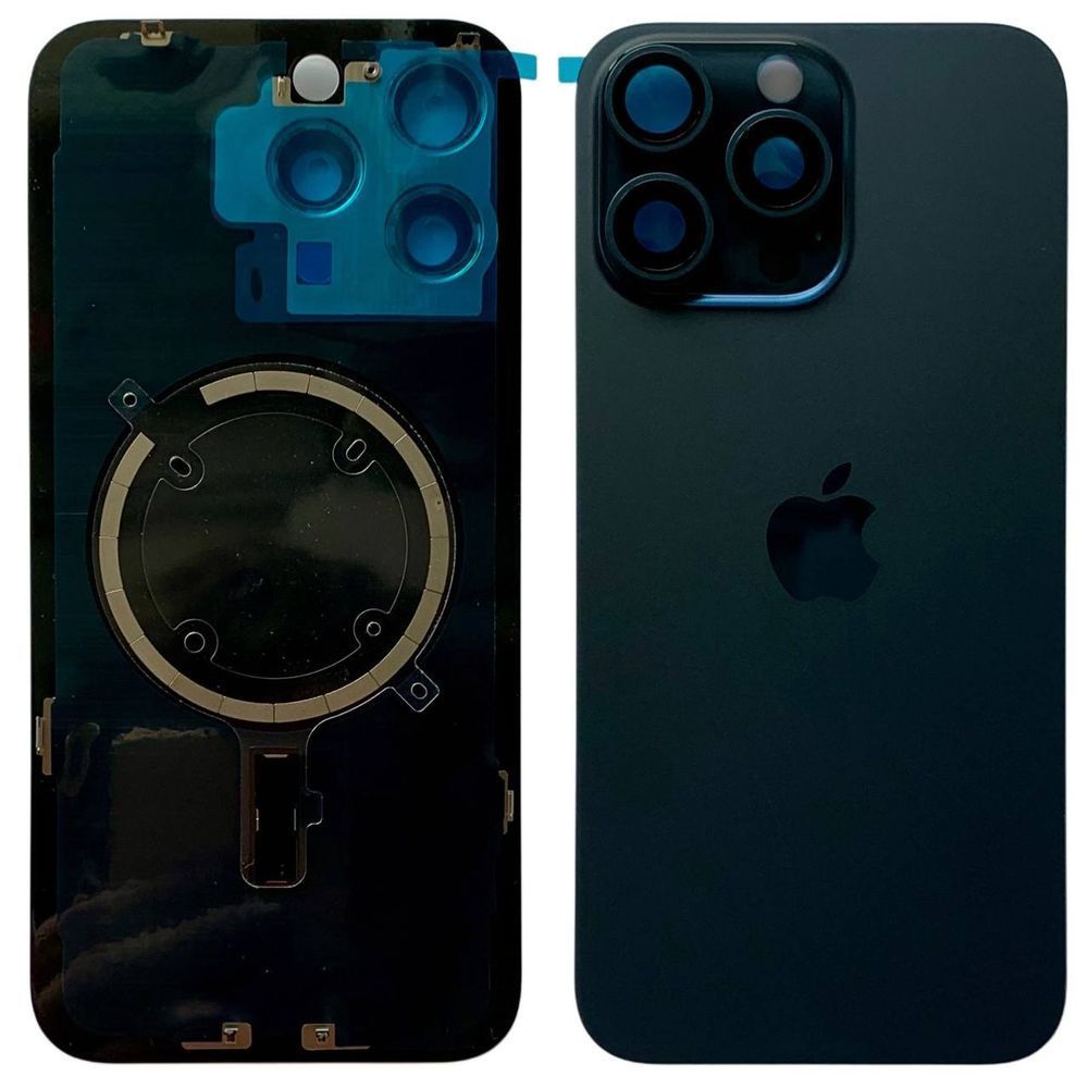 Задня кришка корпусу iPhone 15 Pro Max Blue (зі склом камери, MagSafe), Original (China) 648187 фото