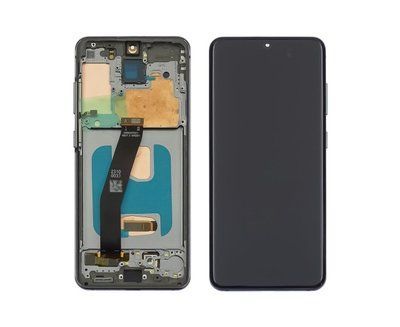 Дисплей для Samsung G980 | G981 Galaxy S20 з чорним тачскріном та срібною корпусною рамкою, OLED 1405364 фото