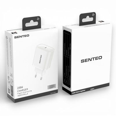 Мережевий зарядний пристрій Senteo T-01 version 2 USB-C PD 20W (white) 40551 фото