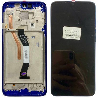 Дисплей для Xiaomi RedMi Note 8 Pro з чорним тачскріном та синьою корпусною рамкою, Original (PRC) 104013 фото