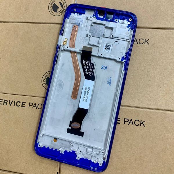 Дисплей для Xiaomi RedMi Note 8 Pro з чорним тачскріном та синьою корпусною рамкою, Original (PRC) 104013 фото