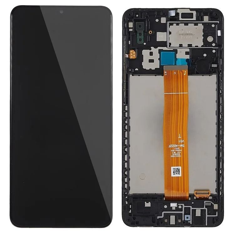 Дисплей для Samsung A022 Galaxy A02 з чорним тачскріном та корпусною рамкою, INCELL 5917915 фото