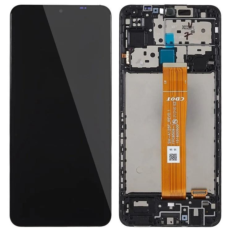 Дисплей для Samsung M127 Galaxy M12 з чорним тачскріном та корпусною рамкою, IPS 8088250 фото