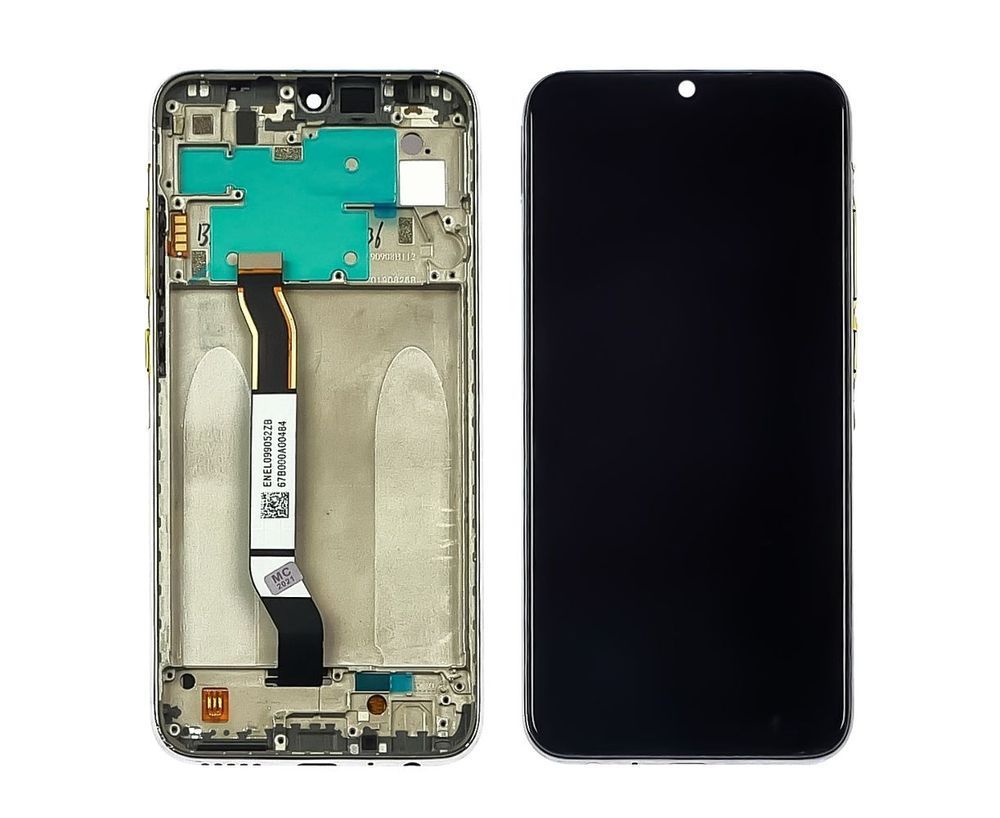Дисплей для Xiaomi RedMi Note 8 | Note 8 2021 з чорним тачскріном і сріблястою корпусною рамкою 37062 фото