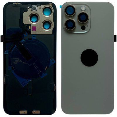 Задня кришка корпусу iPhone 15 Pro Max Natural Titanium (зі склом камери, MagSafe, NFC), Original (China) 648171 фото