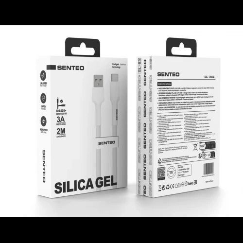 Кабель SENTEO SL-03 Silica Gel 18W USB to Type-C 2m 37996 фото