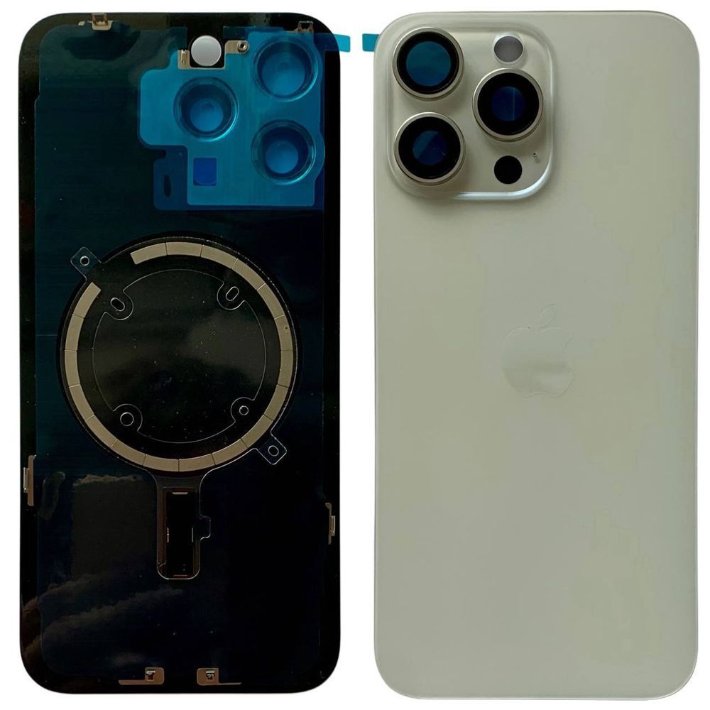 Задня кришка корпусу iPhone 15 Pro Max White (зі склом камери, MagSafe), Original (China) 648189 фото
