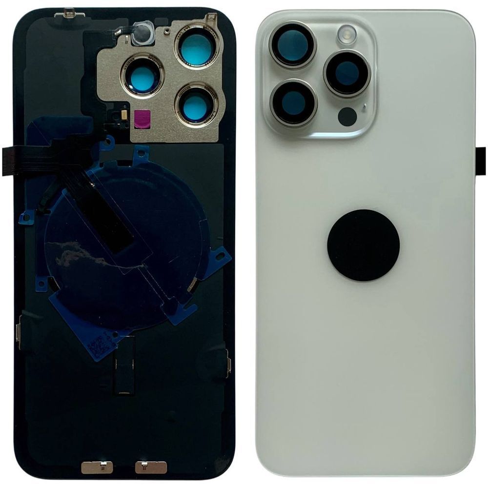 Задня кришка корпусу iPhone 15 Pro Max White (зі склом камери, MagSafe, NFC), Original (China) 648170 фото
