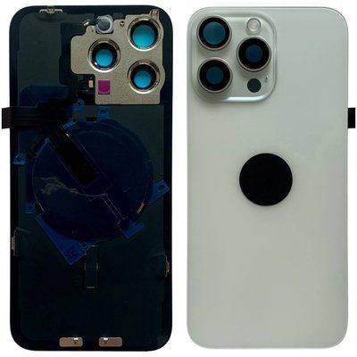 Задня кришка корпусу iPhone 15 Pro Max White (зі склом камери, MagSafe, NFC), Original (China) 648170 фото
