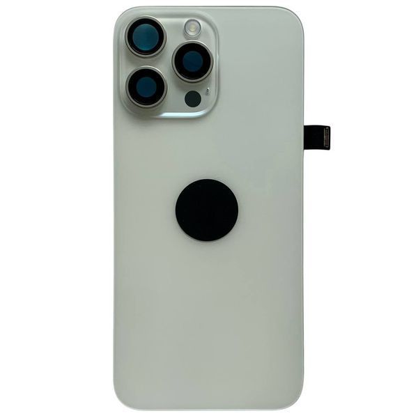 Задня кришка корпусу iPhone 15 Pro Max White (зі склом камери, MagSafe, NFC), Original (China) 648170 фото