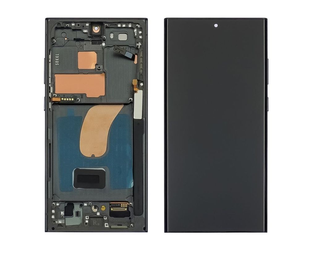 Дисплей для Samsung S918 Galaxy S23 Ultra з чорним тачскріном та корпусною рамкою, OLED