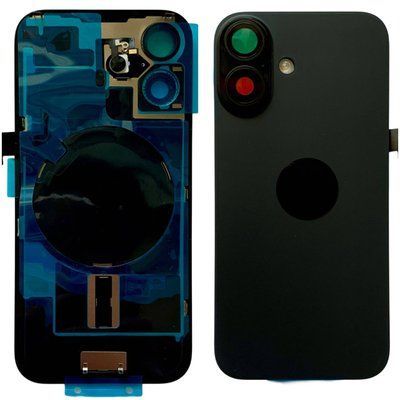 Задня кришка корпусу iPhone 16 Black (зі склом камери, MagSafe, NFC), Original (China) 561046 фото