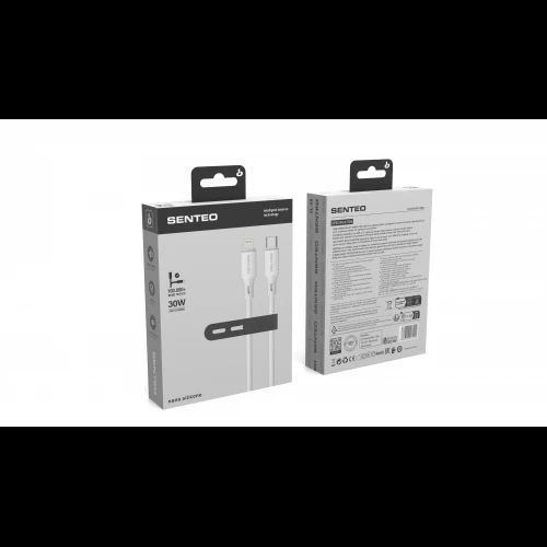 Кабель SENTEO SL-08 nano silicone 30W Type-C to Lightning 1m 40549 фото