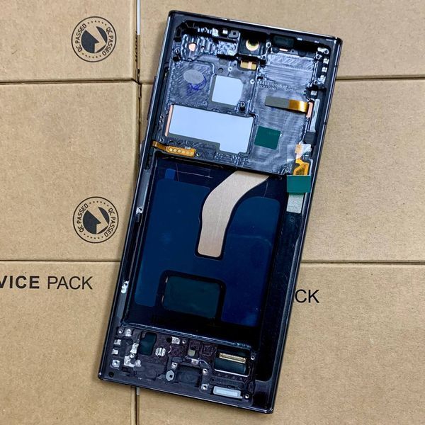 Дисплей для Samsung S908 Galaxy S22 Ultra з чорним тачскріном та корпусною рамкою, OLED 1405371 фото
