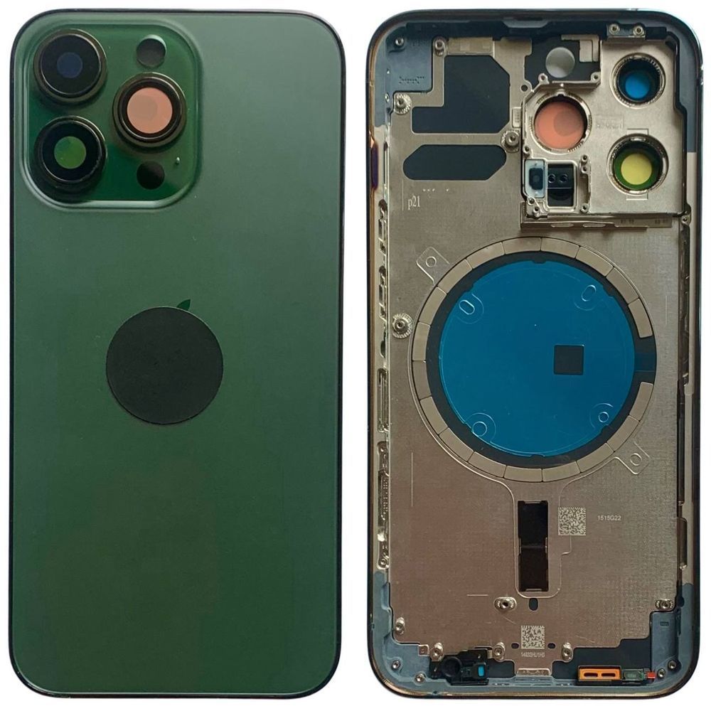 Корпус iPhone 13 Pro Green в зборі з тримачем SIM, кнопками, магнітами та сіткою, ver. USA, Original (China) 648081 фото
