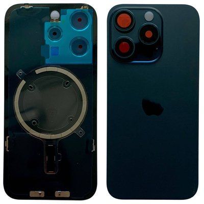 Задня кришка корпусу iPhone 15 Pro Blue (зі склом камери, MagSafe), Original (China) 648183 фото