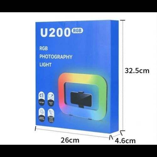 Кільцева LED-лампа з пультом для смартфона та тримачем RGB U200 40213 фото