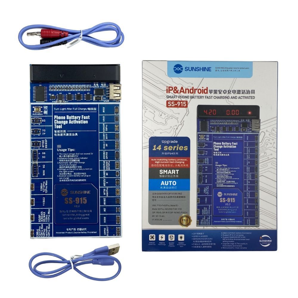 Активатор акумуляторів Sunshine SS-915 iPhone 5 - 14 Pro Max, Huawei, Xiaomi, Nokia, Oppo, Realme 081021 фото
