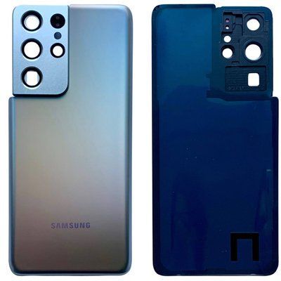 Задня кришка Samsung G998 Galaxy S21 Ultra silver (зі склом камери) 6073 фото