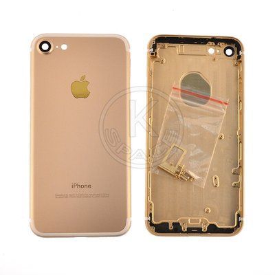 Корпус для iPhone 7 Gold в зборі з тримачем SIM та кнопками, EU 070439 фото
