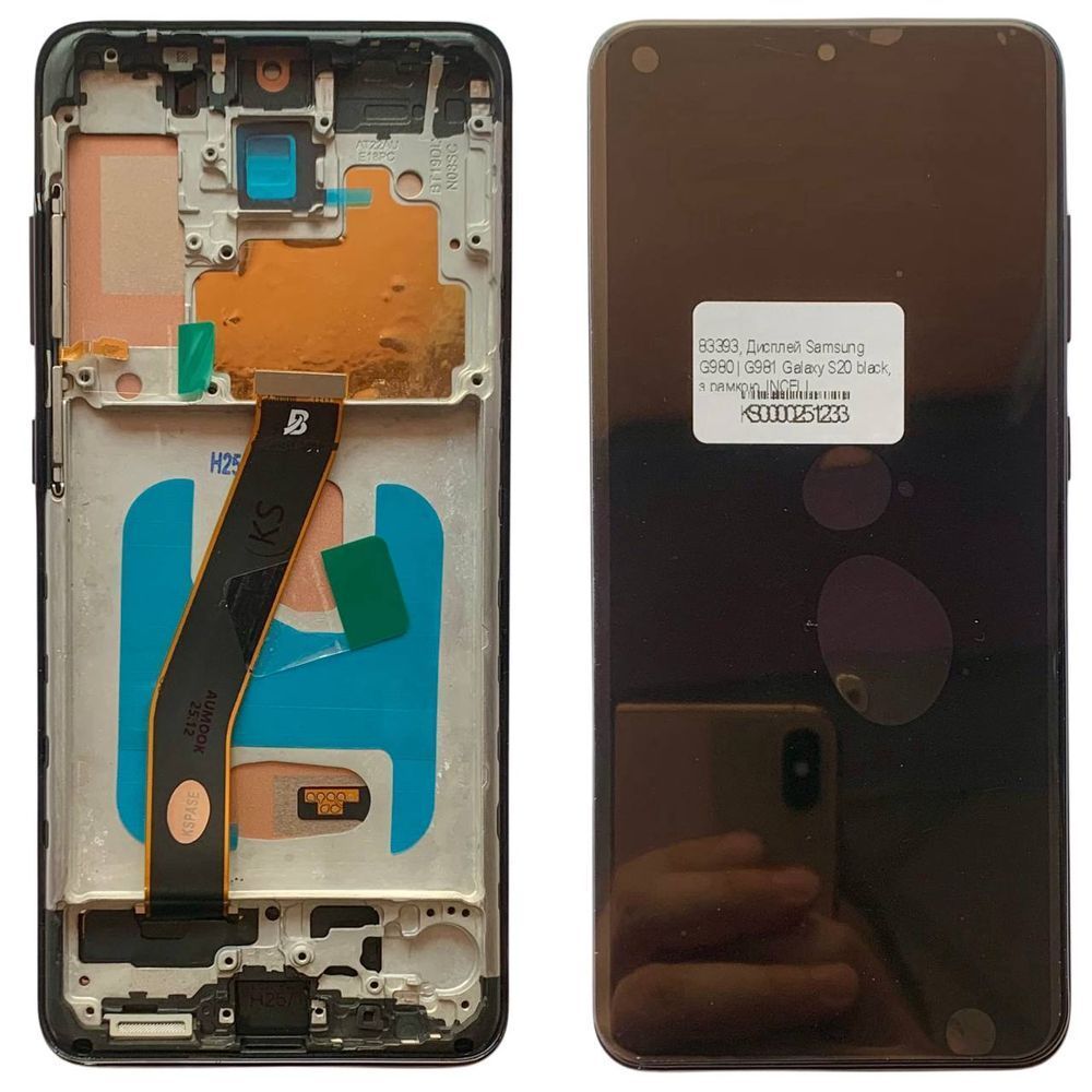Дисплей для Samsung G980 | G981 Galaxy S20 з чорним тачскріном та чорною корпусною рамкою, INCELL 83393 фото