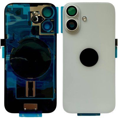 Задня кришка корпусу iPhone 16 White (зі склом камери, MagSafe, NFC), Original (China) 561048 фото
