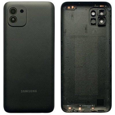 Задня кришка Samsung A035F Galaxy A03 2022 black (зі склом камери) 53210 фото