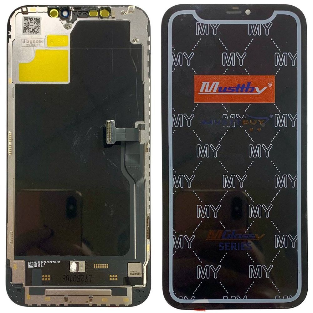 Дисплей для iPhone 12 Pro Max з чорним тачскріном, Musttby OLED | Прив'язується в 18/26 iOS 519556 фото