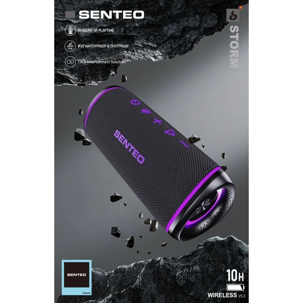 Колонка Bluetooth SENTEO Storm black-purple 40240 фото