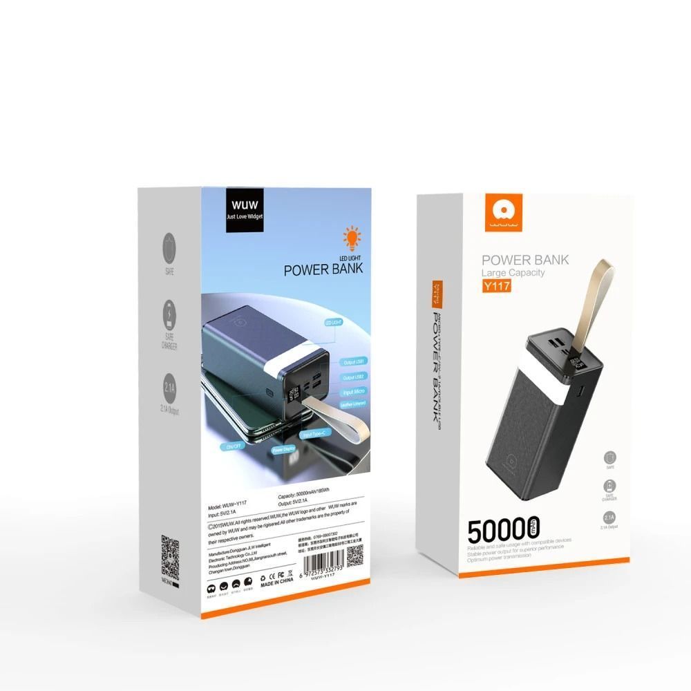 Power Bank WUW Y117 Led Lamp (50000mAh) black 819269 фото