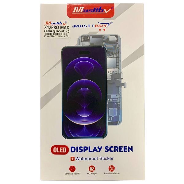 Дисплей для iPhone 12 Pro Max з чорним тачскріном, Musttby OLED | Прив'язується в 18/26 iOS 519556 фото