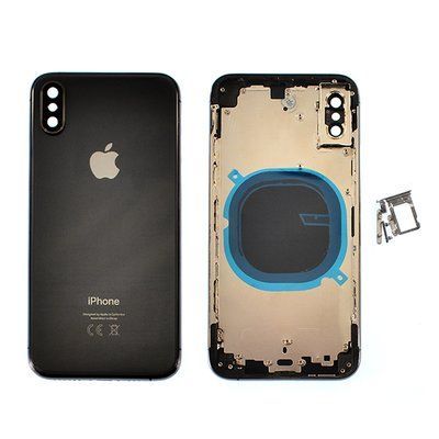 Корпус для iPhone Xs Black в зборі з тримачем SIM та кнопками, USA 110040 фото
