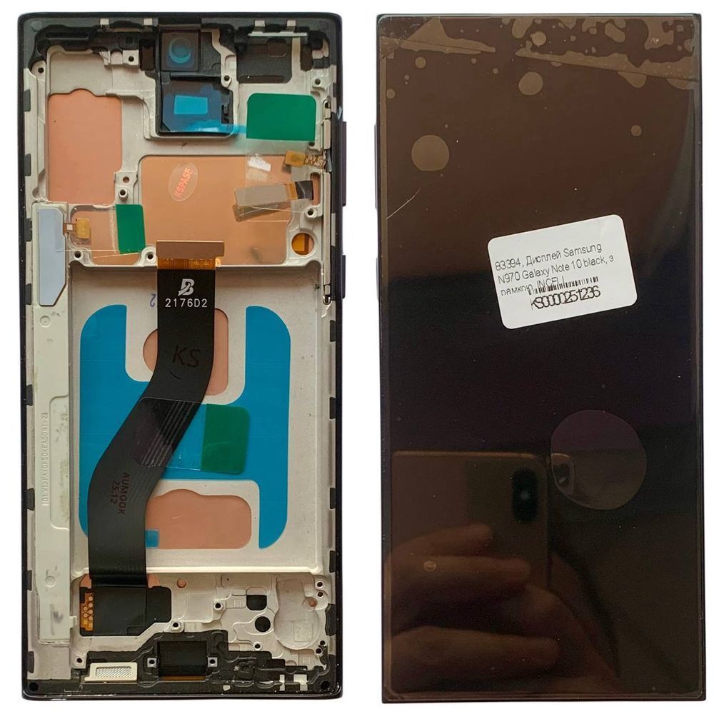 Дисплей для Samsung N970 Galaxy Note 10 з чорним тачскріном та корпусною рамкою, INCELL 83394 фото