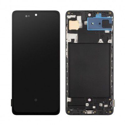 Дисплей для Samsung A715 Galaxy A71 2020 з чорним тачскріном та корпусною рамкою, OLED 1119949 фото