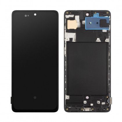 Дисплей для Samsung A715 Galaxy A71 2020 з чорним тачскріном та корпусною рамкою, OLED 1119949 фото