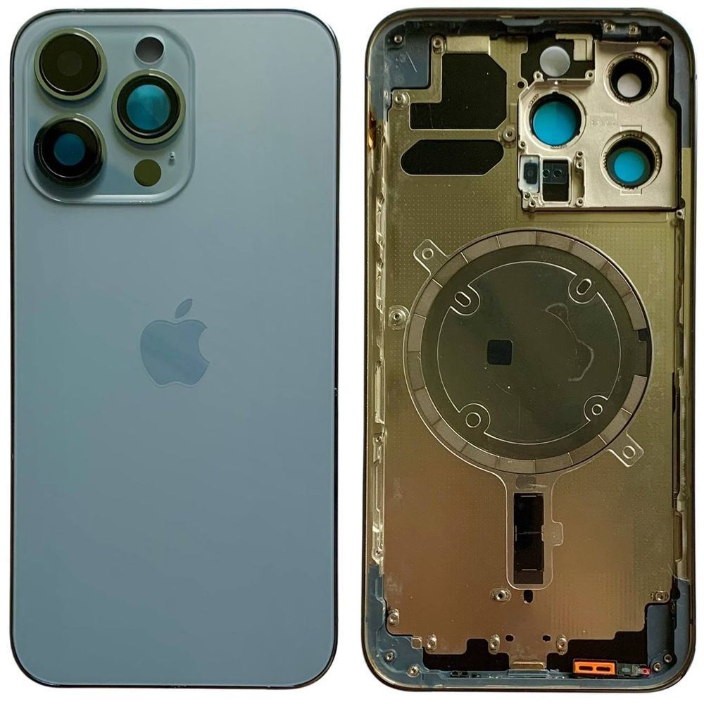Корпус iPhone 13 Pro Blue в зборі з тримачем SIM, кнопками, магнітами та сіткою, USA 4263679 фото