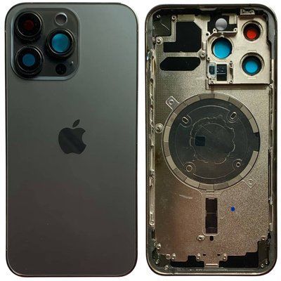 Корпус iPhone 13 Pro Max Black в зборі з тримачем SIM, кнопками, магнітами та сіткою, ver. USA, Original (China) 648085 фото