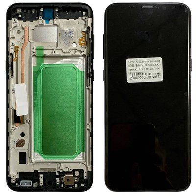 Дисплей для Samsung G955 Galaxy S8 Plus з чорним тачскріном та корпусною рамкою, IPS (дисплей не заокруглений) 042943 фото
