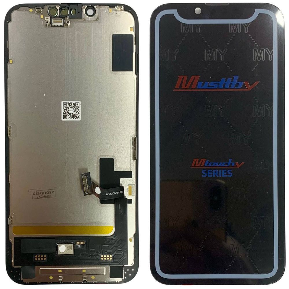 Дисплей для iPhone 14 з чорним тачскріном, Musttby SOFT OLED | 120HZ | Прив'язується в 18/26 iOS 648223 фото