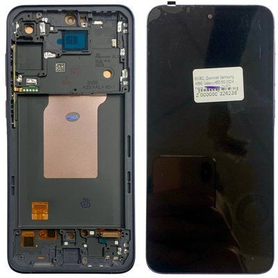 Дисплей для Samsung A556 Galaxy A55 5G з чорним тачскріном та корпусною рамкою, OLED 83353 фото