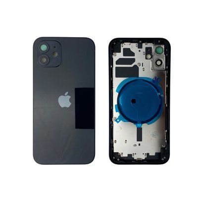 Корпус для iPhone 12 Black в зборі з тримачем SIM та кнопками, EU 105608 фото