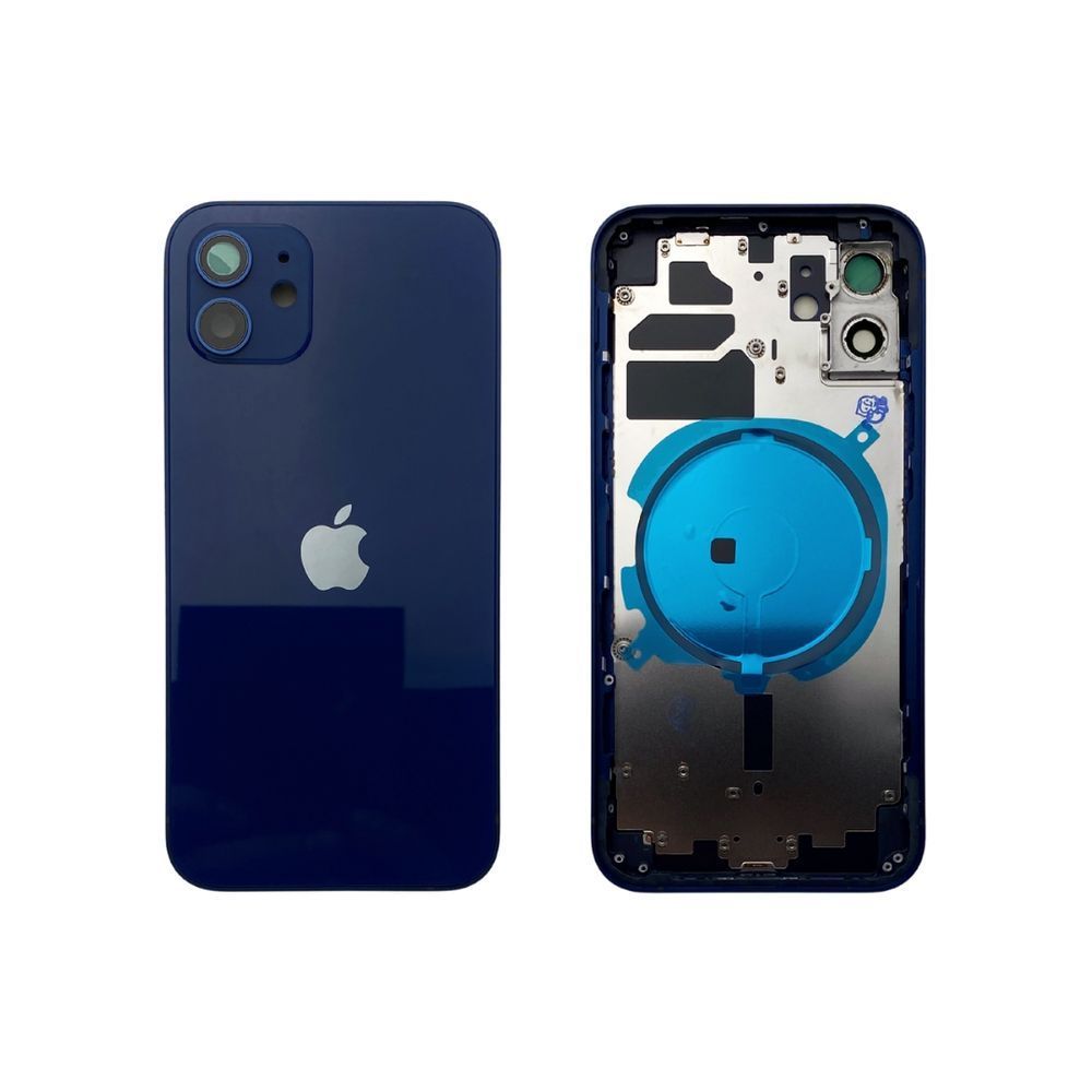 Корпус для iPhone 12 Blue в зборі з тримачем SIM та кнопками, EU 105609 фото