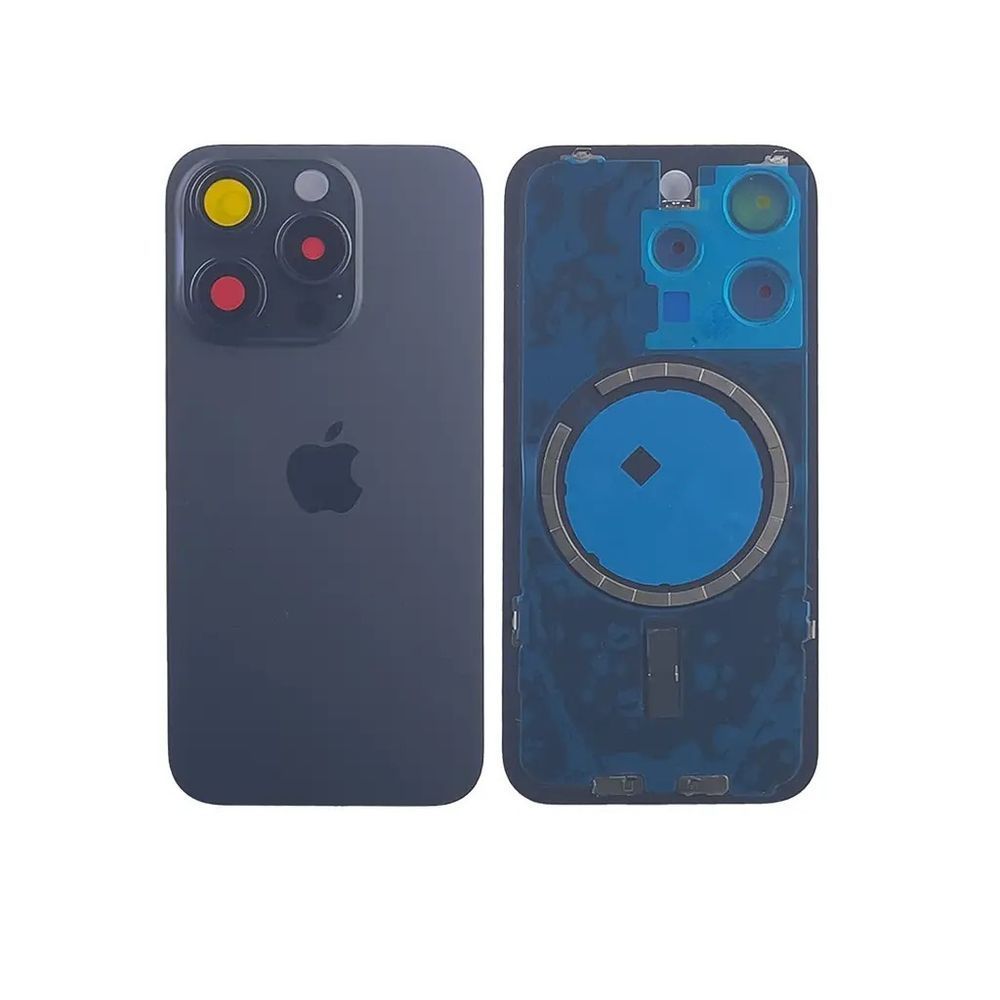 Задня кришка корпусу iPhone 15 Pro Blue Titanium в зборі зі склом камери та магнітами 9198011 фото