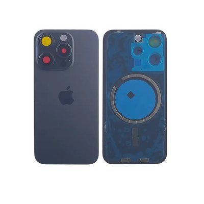Задня кришка корпусу iPhone 15 Pro Blue Titanium в зборі зі склом камери та магнітами 9198011 фото