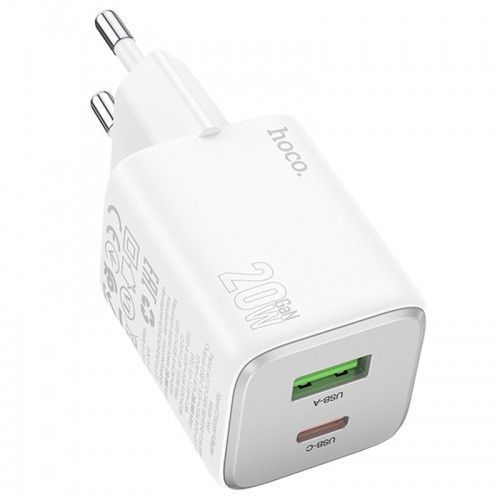 МЗП 2Port Hoco N41 USB+USB-C PD 20W white 37977_2 фото