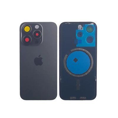 Задня кришка корпусу iPhone 15 Pro Black Titanium в зборі зі склом камери та магнітами 9110396 фото