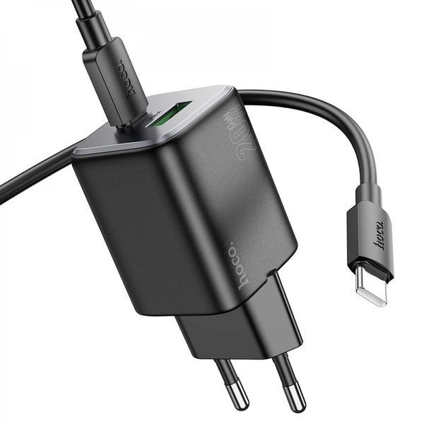 МЗП 2Port Hoco N41 USB+USB-C PD 20W Type-C to Type-C black 37974_2 фото