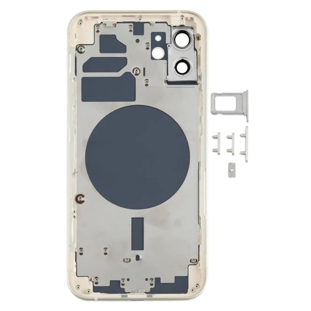 Корпус для iPhone 12 White в зборі з тримачем SIM та кнопками, EU 105610 фото