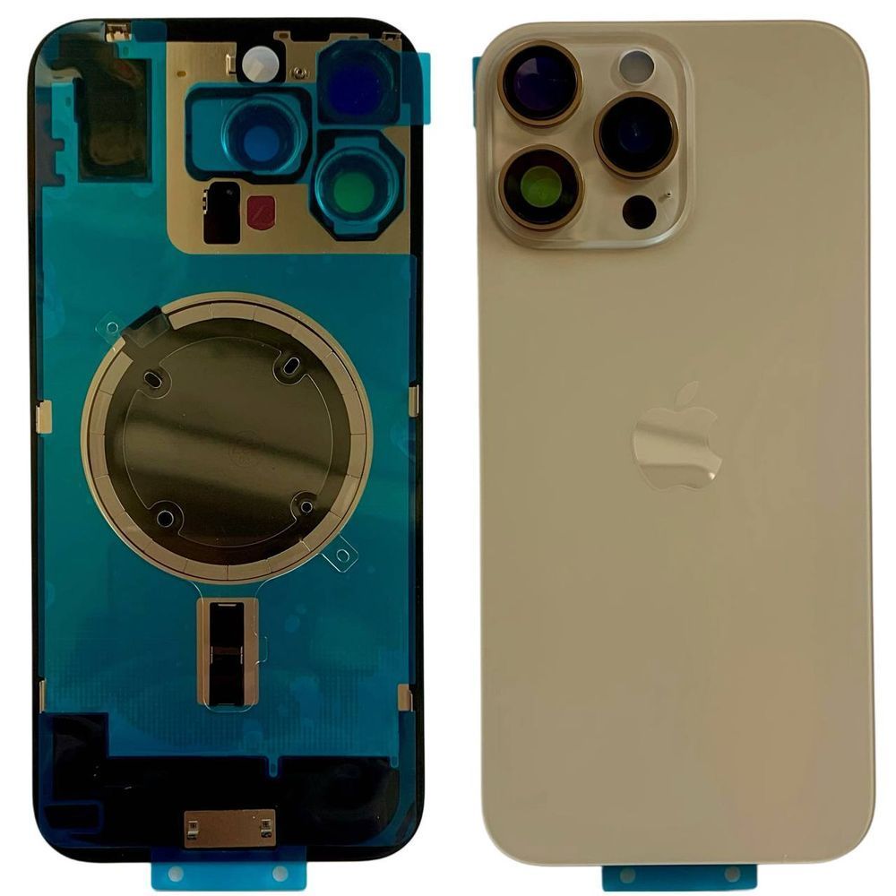 Задня кришка корпусу iPhone 16 Pro Max Gold (зі склом камери, MagSafe), Original (China) 561069 фото